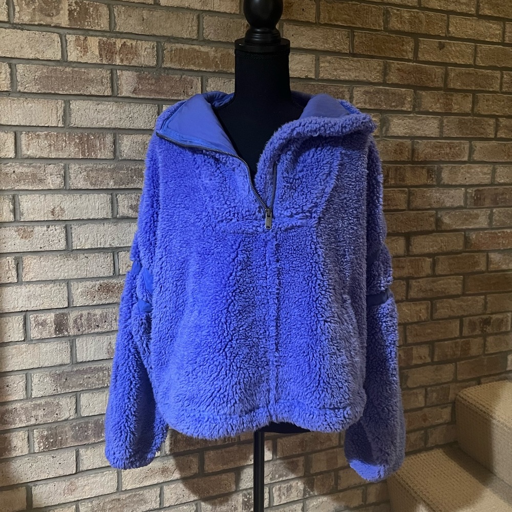 Fuzzy Periwinkle Free People Movement Quarter Zip